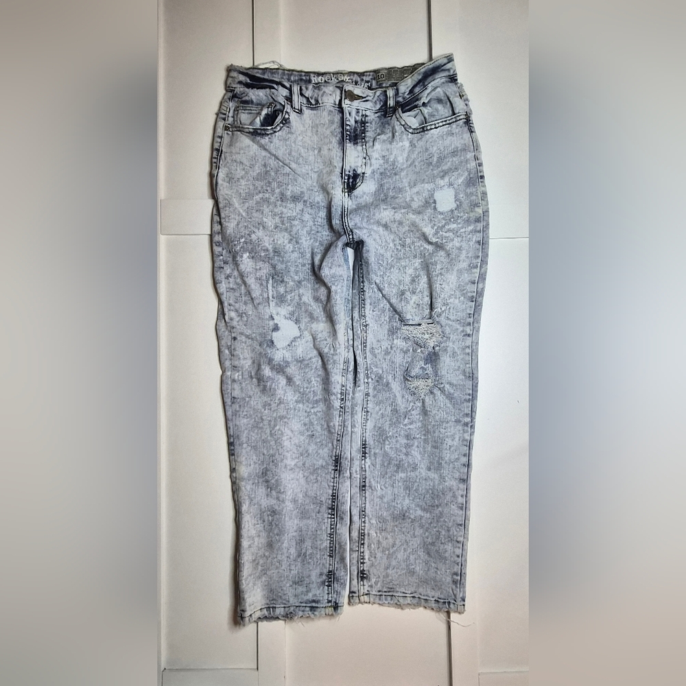 ROCKS & INDIGO STONE WASHED RECYCLED DENIM! MADE FROM RECYCLED WATER BOTTLES!